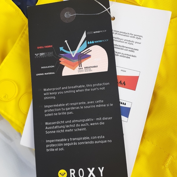 ROXY SYMBOL PNT SKI SNOWBOARD YELLOW PANTS - Picture 8 of 10